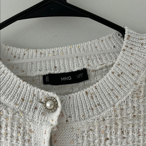 Mango White Textured Button-Up Jacket - Picture 2 of 2